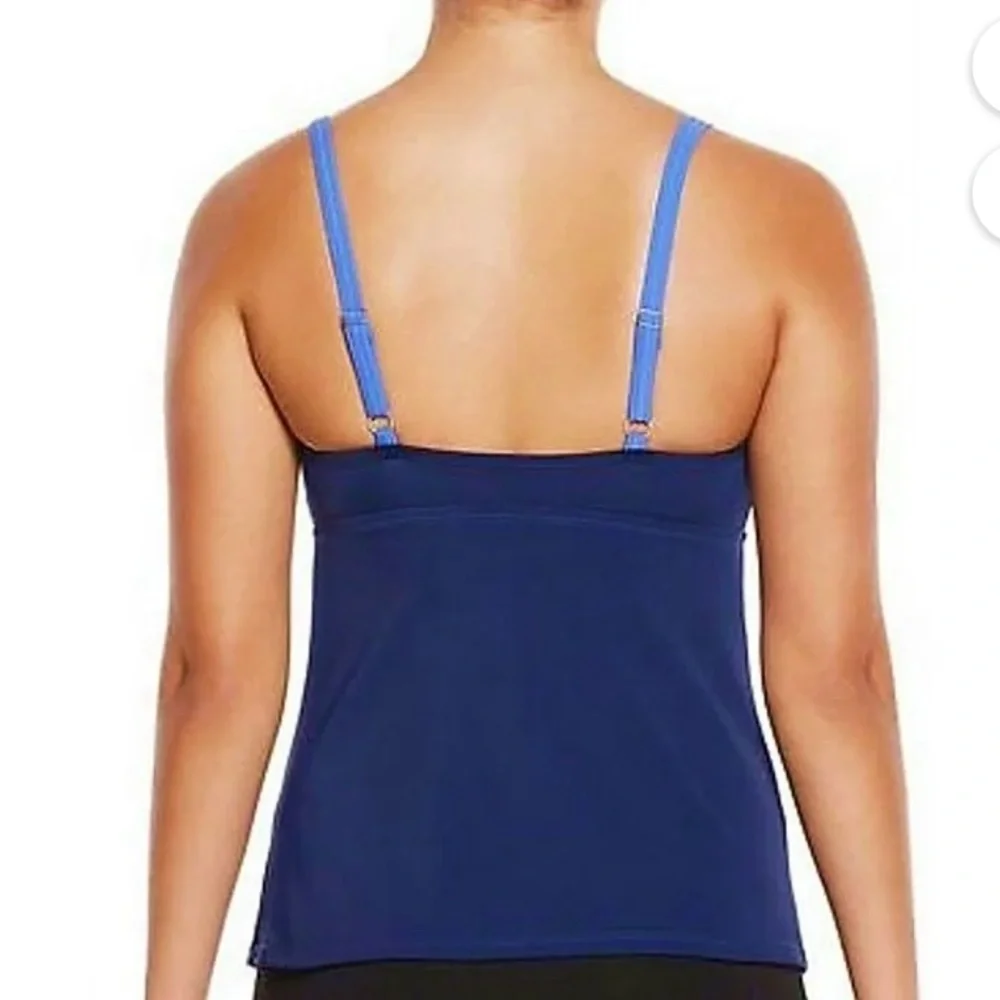 Nike color block blue/teal tankini swim top only size large - Picture 10 of 10
